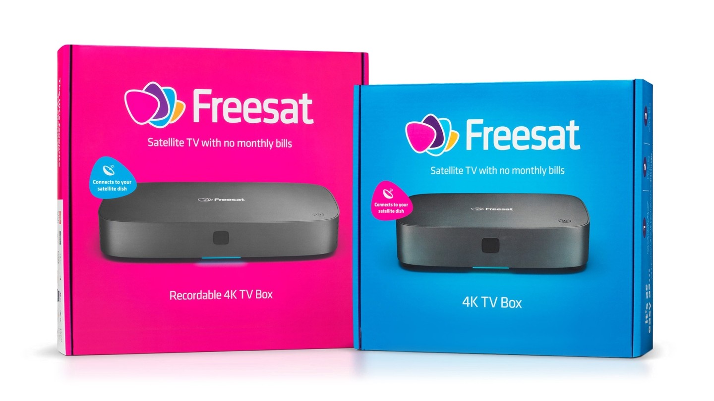 Freesat TV box retail packaging