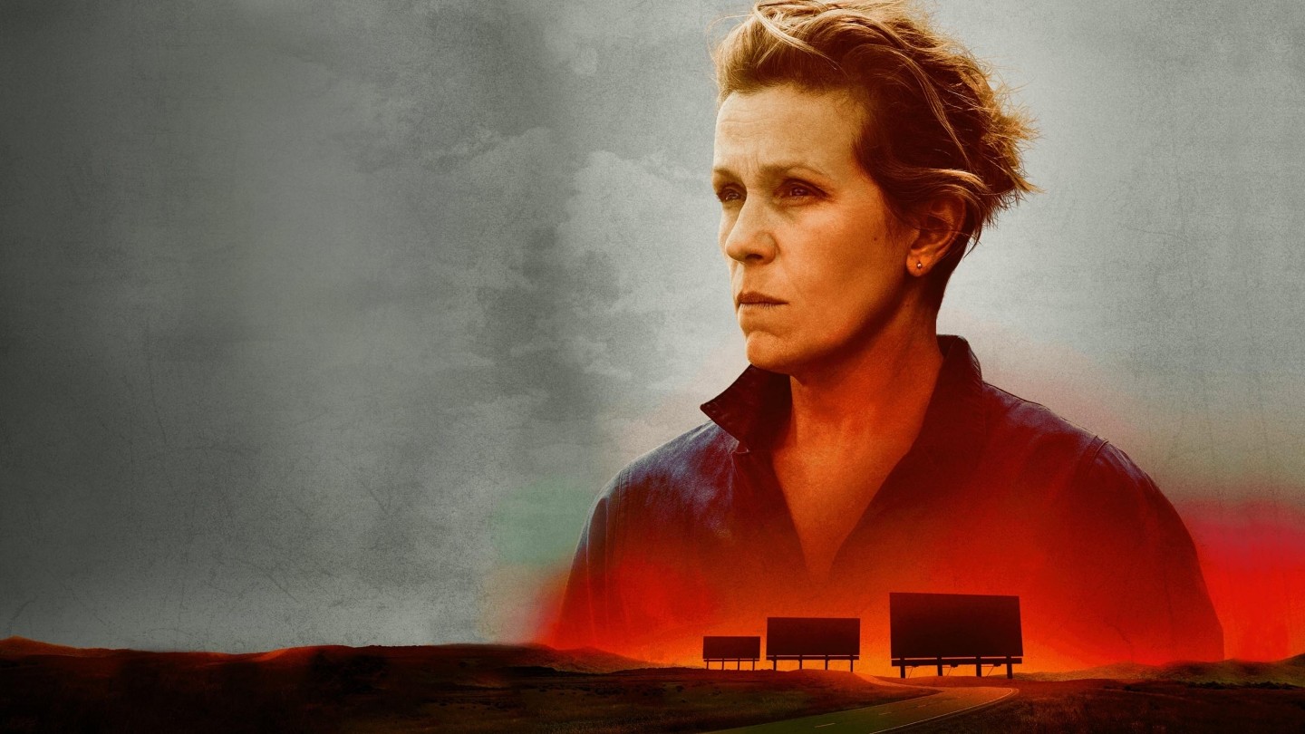 Frances McDormand in promotional image for Three Billboards Outside Ebbing Missouri