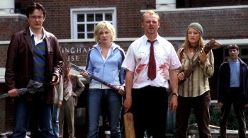 Shaun of the Dead cast Dylan Moran, Kate Ashfield, Simon Pegg and  Lucy Davis