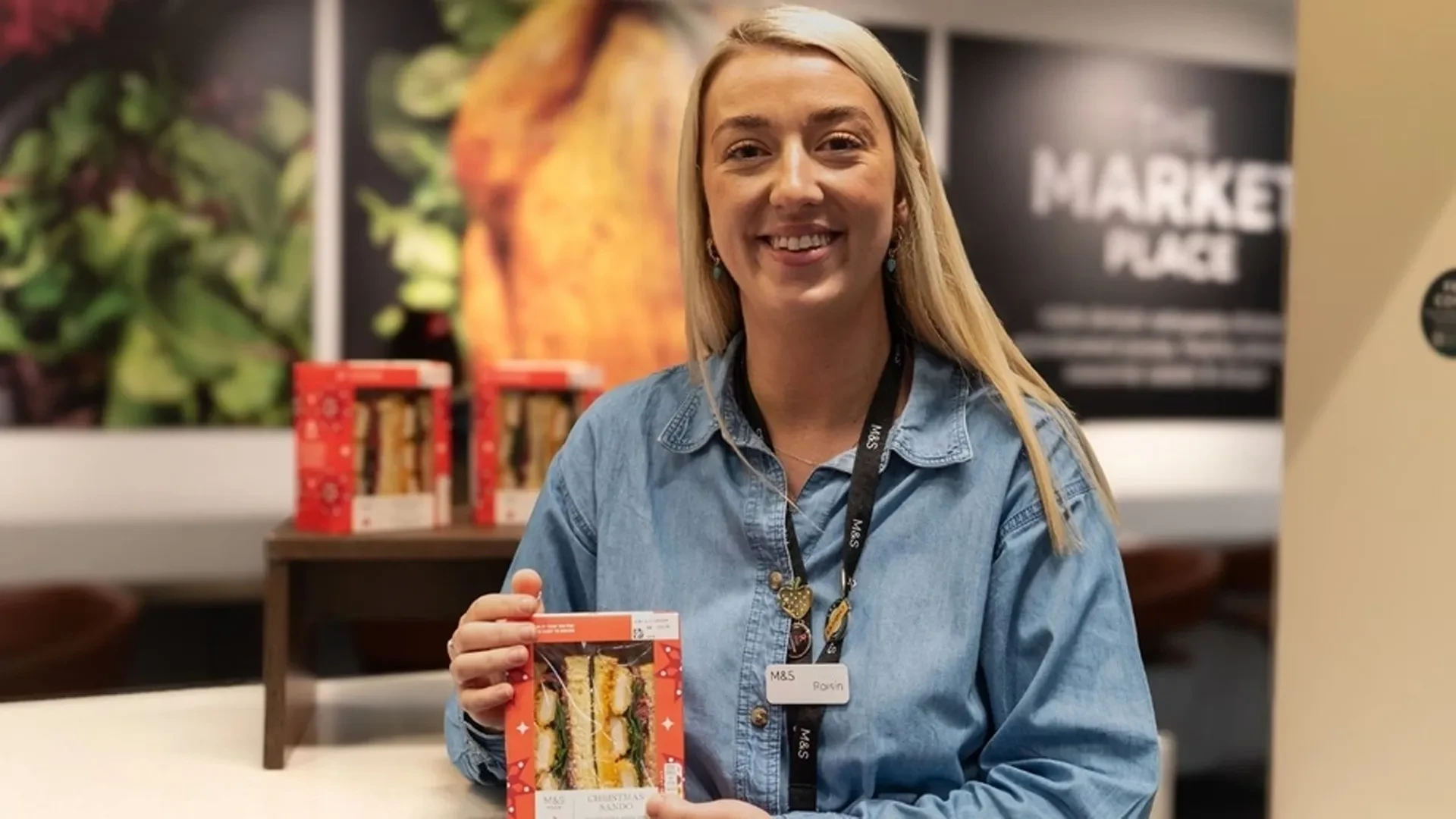 Inside M&S at Christmas