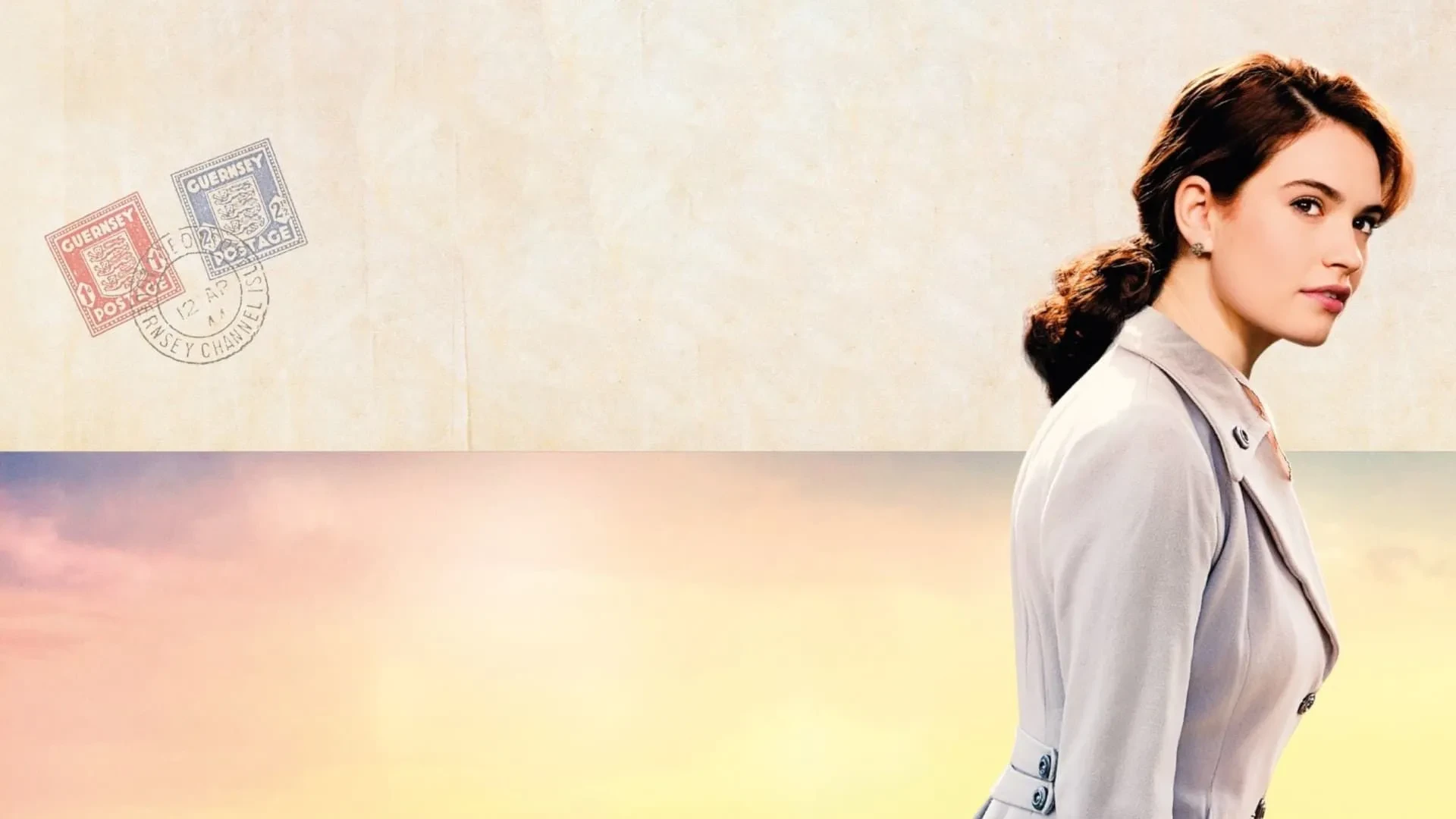 Lily James in the Guernsey Literary and Potato Peel Pie Society