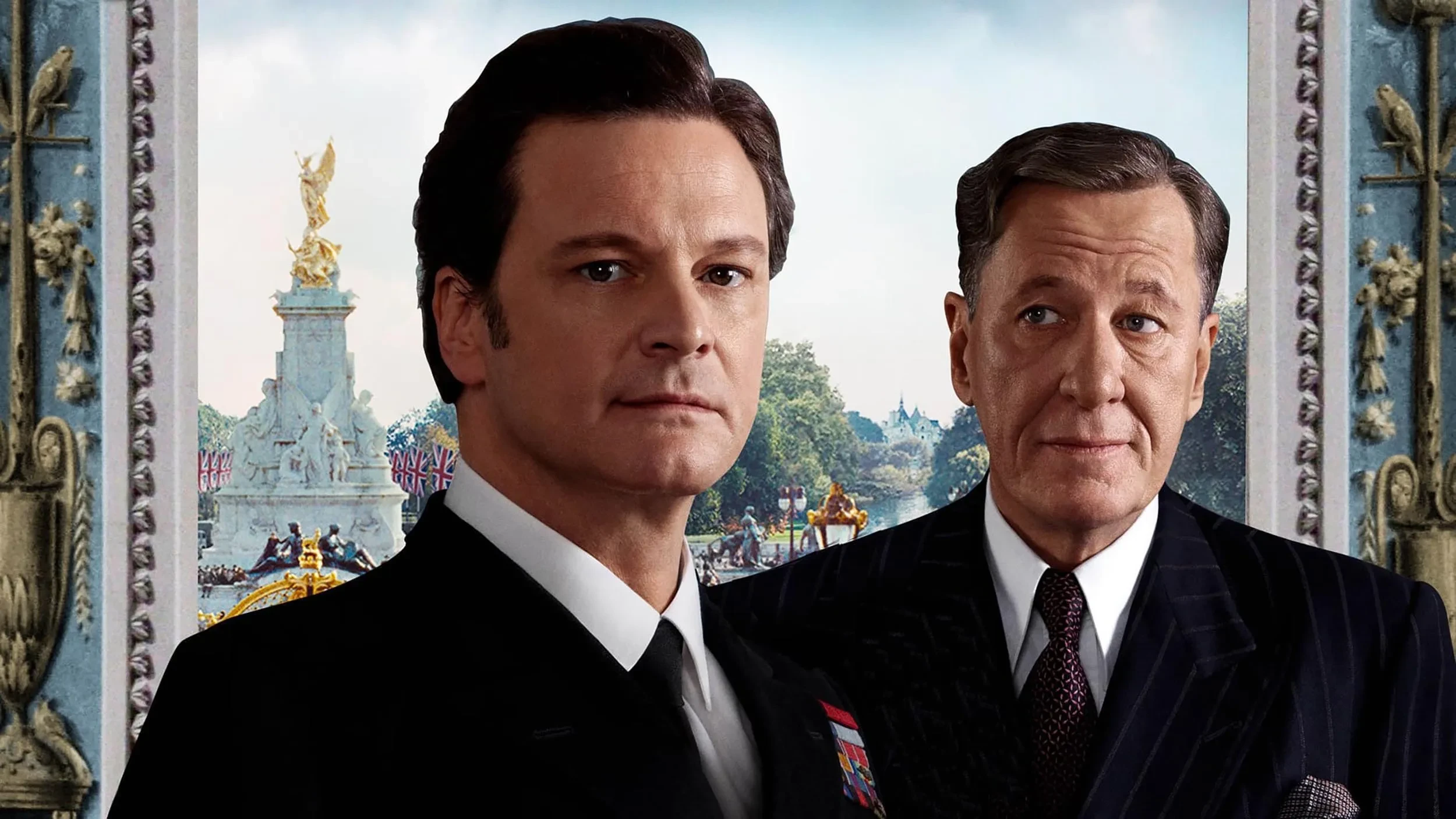 Colin Firth and Geoffrey Rush in The King's Speech