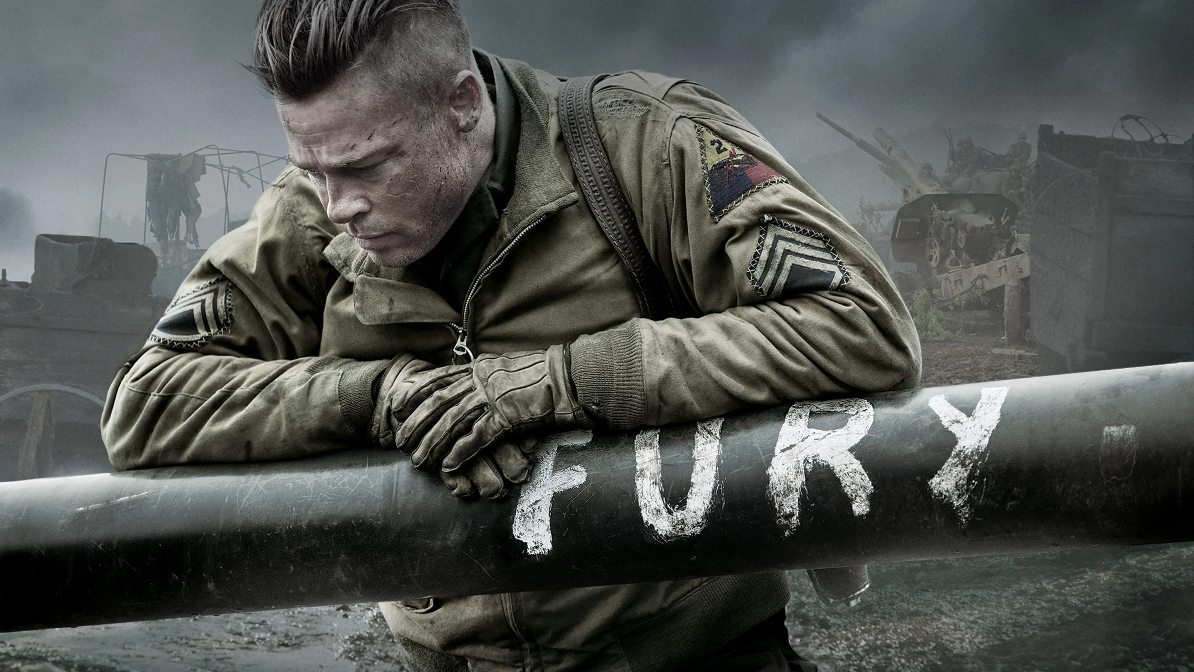 Image promoting Fury shows Brad Pitt as Wardaddy