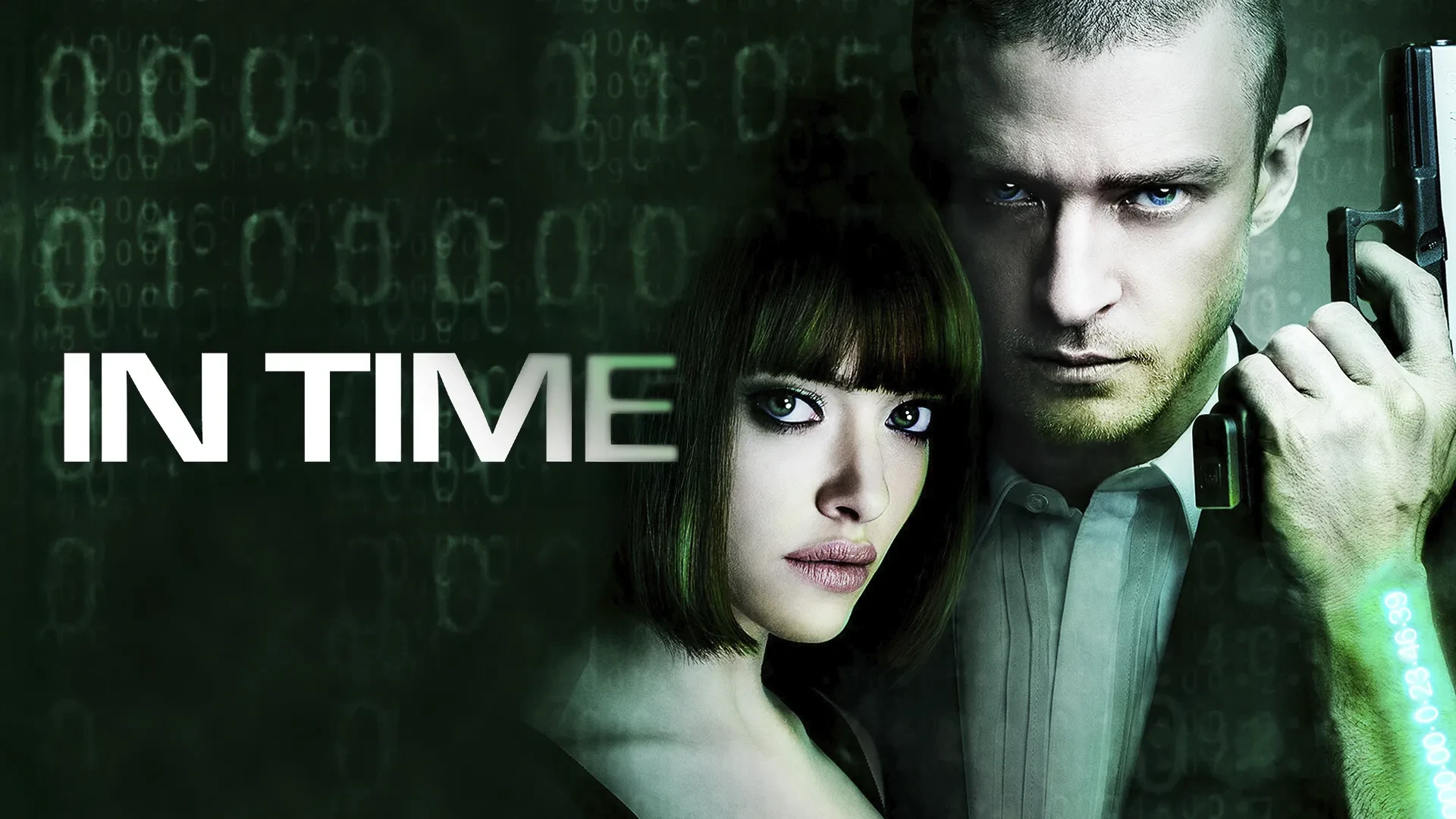 In Time promotional image shows Justin Timberlake and Amanda Seyfried