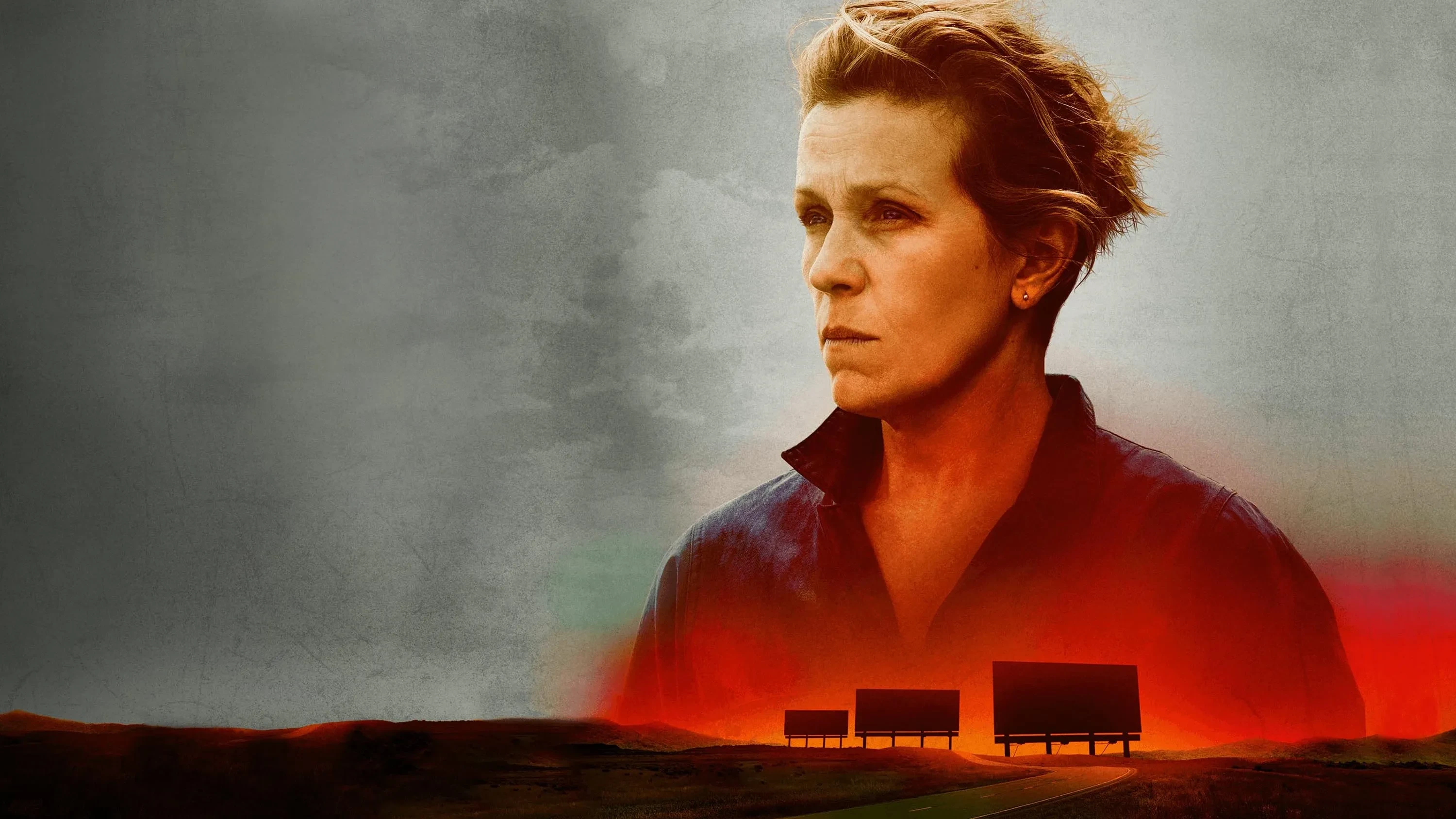 Frances McDormand in promotional image for Three Billboards Outside Ebbing Missouri